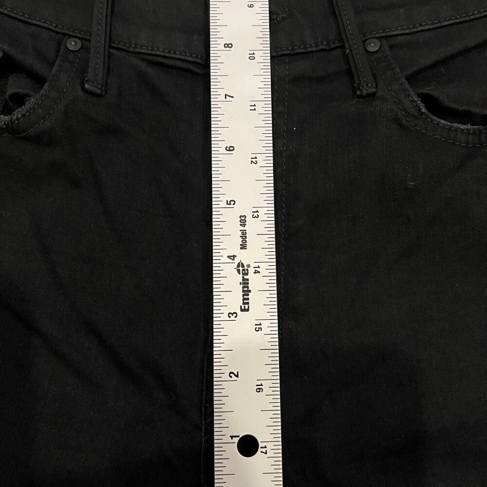 MOTHER The Insider Crop Step Fray Jeans Not Guilty Black Wash Size 27 - Picture 5 of 11